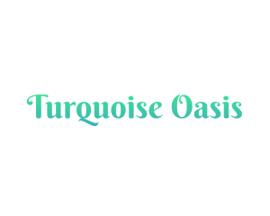 Turquoise Cursive Text Font logo