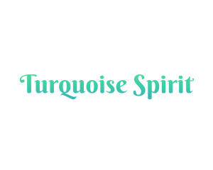 Turquoise Cursive Text Font logo