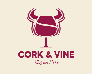 Bull Steak House Wine logo design