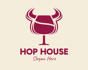 Bull Steak House Wine logo design