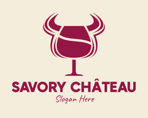 Bull Steak House Wine logo design