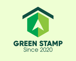 Green Real Estate Home Arrow logo design