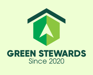 Green Real Estate Home Arrow logo design