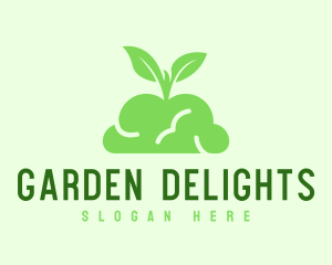 Green Plant Brain logo design