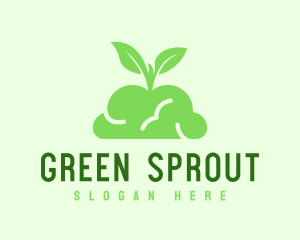 Green Plant Brain logo design