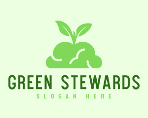 Green Plant Brain logo design