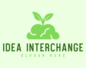 Green Plant Brain logo design