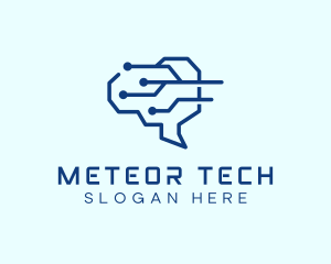 Tech Brain Circuit logo design