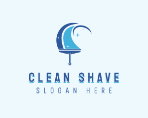 Janitorial Squeegee Cleaning logo design