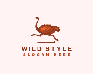 Fast Wild Ostrich logo design