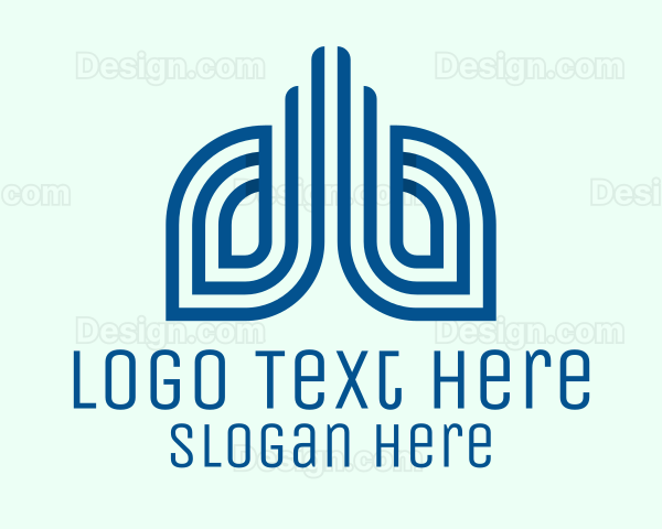 Blue Modern Lungs Logo