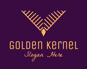 Golden Minimalist Deer logo design