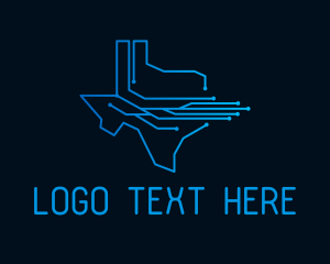 Technology Circuit Texas Map  logo