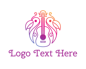 Guitar - Tropical Guitar Band logo design