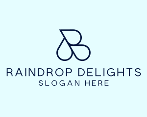 Blue Droplet Weather logo design