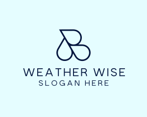 Blue Droplet Weather logo design