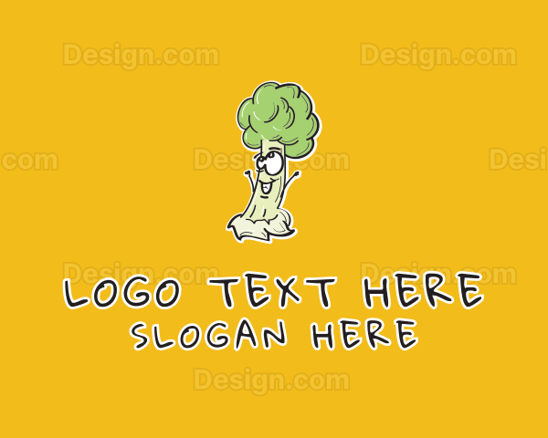 Cartoon Broccoli Veggie Logo