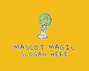 Cartoon Broccoli Veggie logo design