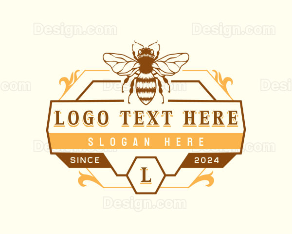 Bee Honey Apiary Logo