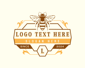 Bee Honey Apiary Logo