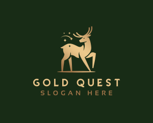 Gold Deer Animal logo design