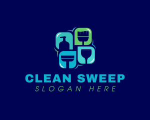 Janitorial Sanitation Cleaning logo design