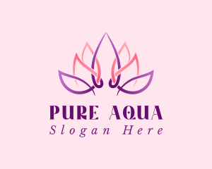 Lotus Flower Gradient logo design