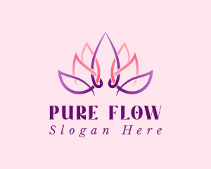 Lotus Flower Gradient logo design