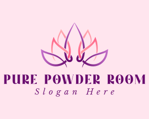 Lotus Flower Gradient logo design