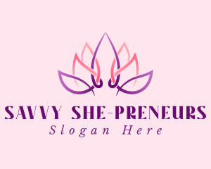 Lotus Flower Gradient logo design