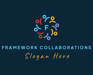 Multicolor People Crowdsourcing logo