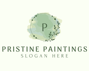 Watercolor Leaf Paint logo design