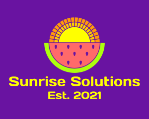 Colorful Watermelon Sun logo design