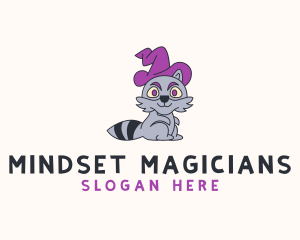 Raccoon Witch Animal logo design