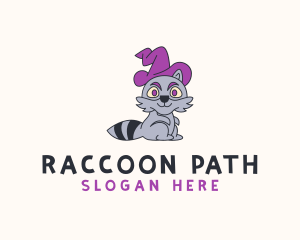 Raccoon Witch Animal logo design