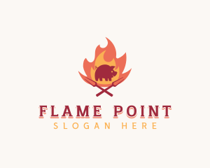 Pork Flame Barbecue logo design