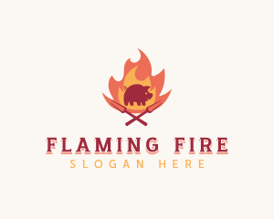 Pork Flame Barbecue logo design