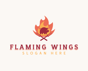 Pork Flame Barbecue logo design