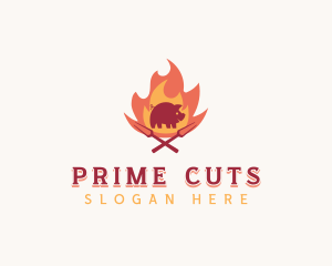 Pork Flame Barbecue logo design