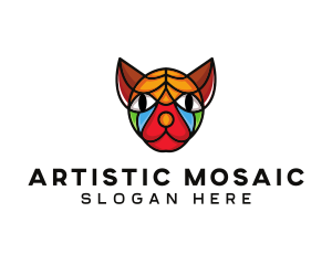 Mosaic Sphynx Cat logo