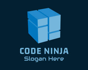 Blue Cyber Cube logo