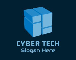 Blue Cyber Cube logo