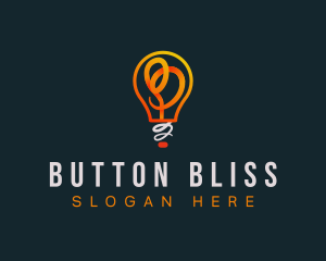 Power Light Bulb Lettermark logo design