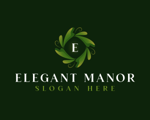 Elegant Organic Leaf logo design