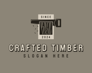 Handsaw Carpentry Woodwork logo design