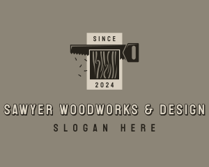 Handsaw Carpentry Woodwork logo design