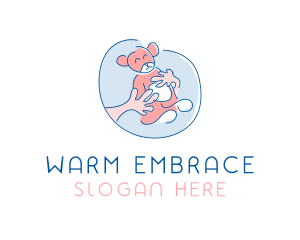 Hug Teddy Bear logo design