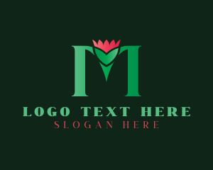 Elegant Floral Letter M logo