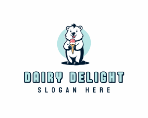 Gelato Polar Bear logo design