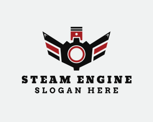 Engine Repair Piston Wings  logo design